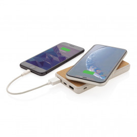 Преносима батерия с безжично зарядно "Cork" 8.000 mAh 5W 