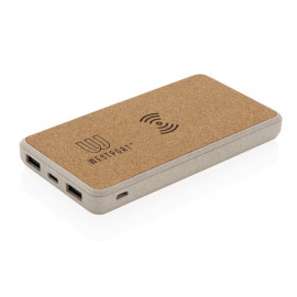 Преносима батерия с безжично зарядно "Cork" 8.000 mAh 5W 