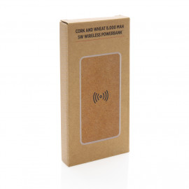 Преносима батерия с безжично зарядно "Cork" 8.000 mAh 5W 