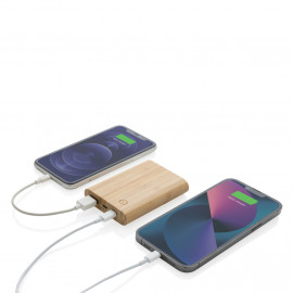 FSC® certified bamboo 5.000 mAh powerbank
