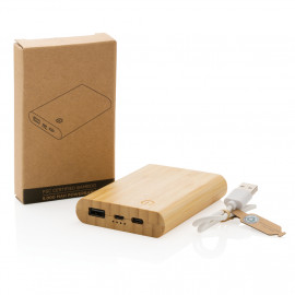 FSC® certified bamboo 5.000 mAh powerbank