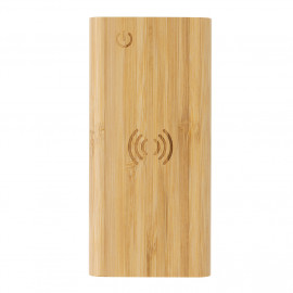 FSC®certified bamboo 8.000 mAh 5W wireless powerbank