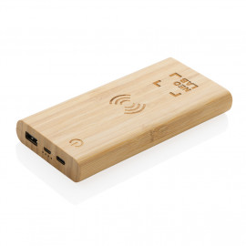 FSC®certified bamboo 8.000 mAh 5W wireless powerbank