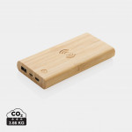 FSC®certified bamboo 8.000 mAh 5W wireless powerbank