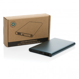 RCS recycled plastic/aluminum 4000 mah powerbank with type C