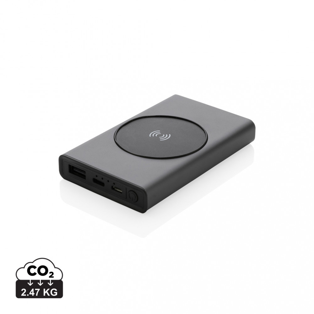 Terra RCS recycled aluminium 5000 mAh powerbank 5W wireless Terra RCS recycled aluminium 5000 mAh powerbank 5W wireless