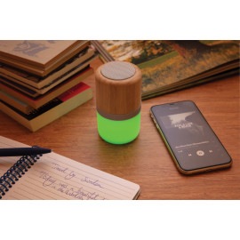 Светещ Bluetooth високоговорител от бамбук "Аура" 3W