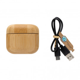 RCS recycled plastic & bamboo TWS earbuds