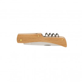 Wooden knife with bottle opener