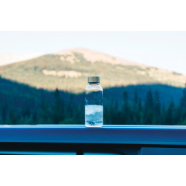 GRS RPET bottle with FSC bamboo lid