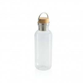 GRS RPET bottle with FSC bamboo lid and handle