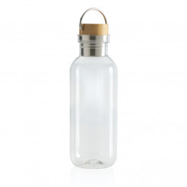GRS RPET bottle with FSC bamboo lid and handle