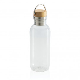 GRS RPET bottle with FSC bamboo lid and handle
