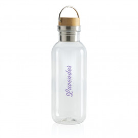 GRS RPET bottle with FSC bamboo lid and handle