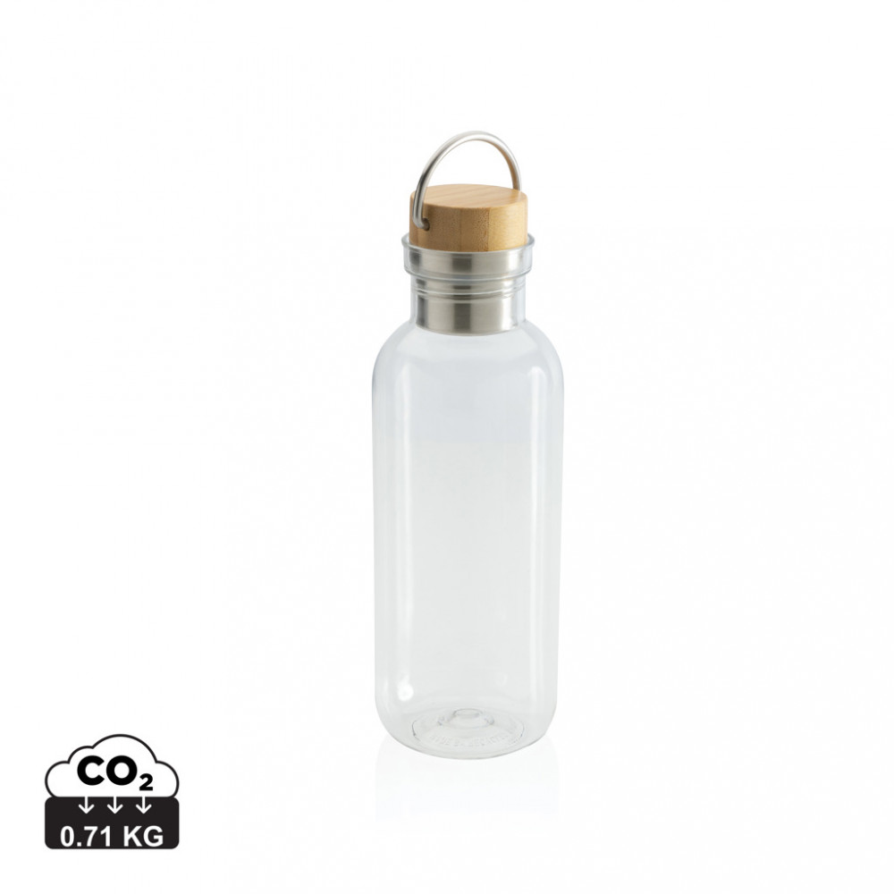 GRS RPET bottle with FSC bamboo lid and handle