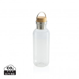GRS RPET bottle with FSC bamboo lid and handle