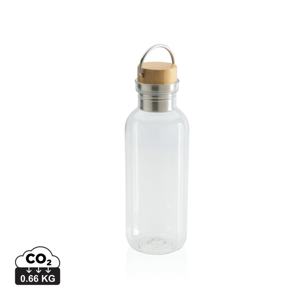 GRS RPET bottle with FSC bamboo lid and handle