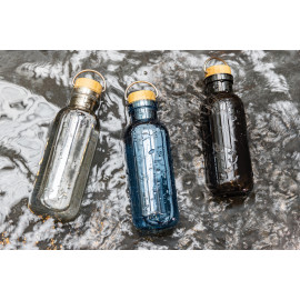 GRS RPET bottle with FSC bamboo lid and handle