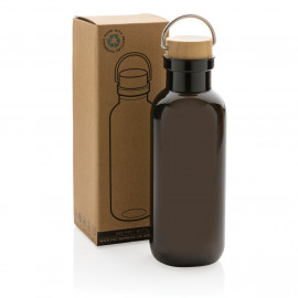 GRS RPET bottle with FSC bamboo lid and handle