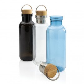 GRS RPET bottle with FSC bamboo lid and handle