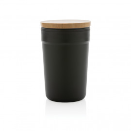 GRS certified recycled PP mug with bamboo lid