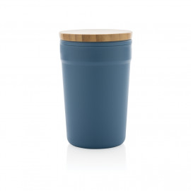 GRS certified recycled PP mug with bamboo lid