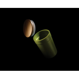 GRS certified recycled PP mug with bamboo lid