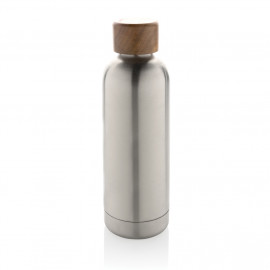 Wood RCS certified recycled stainless steel vacuum bottle