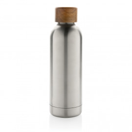 Wood RCS certified recycled stainless steel vacuum bottle