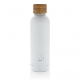 Wood RCS certified recycled stainless steel vacuum bottle