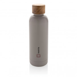 Wood RCS certified recycled stainless steel vacuum bottle