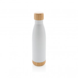 Vacuum stainless steel bottle with bamboo lid and bottom