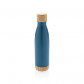 Vacuum stainless steel bottle with bamboo lid and bottom