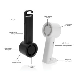 Twist RCS recycled plastic re-chargeable portable fan