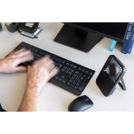 Aervina RCS recycled plastic re-chargeable desk fan