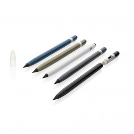 Aluminum inkless pen with eraser