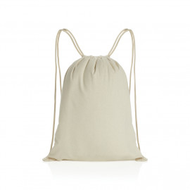 Impact AWARE™ Recycled cotton drawstring backpack 145g