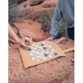 Britton cork foldable backgammon and checkers game set