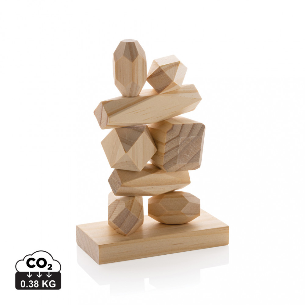 Ukiyo Crios wooden balancing rocks in pouch