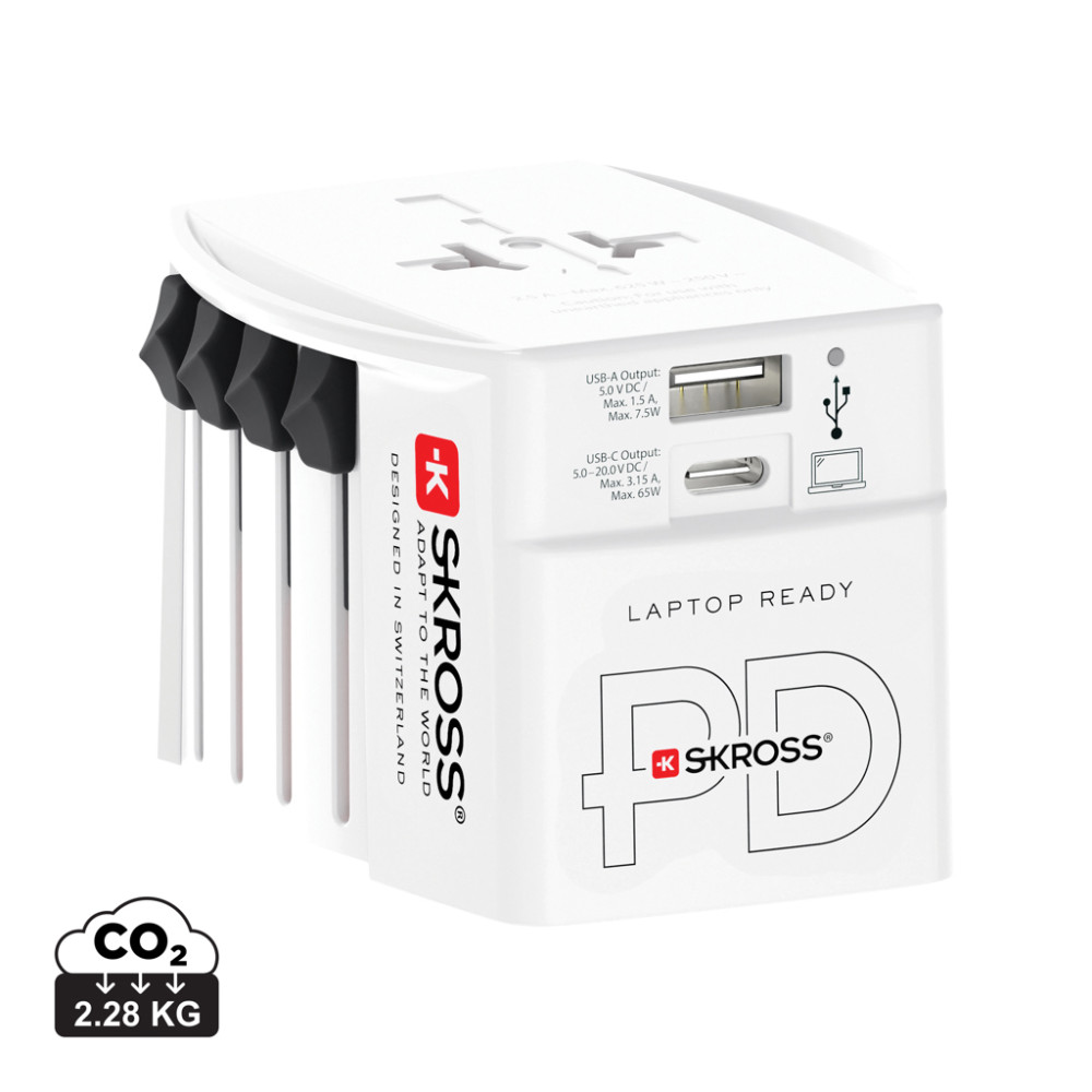SKROSS World Travel Adapter MUV 65W PD with USB C Cable SKROSS World Travel Adapter MUV 65W PD with USB C Cable