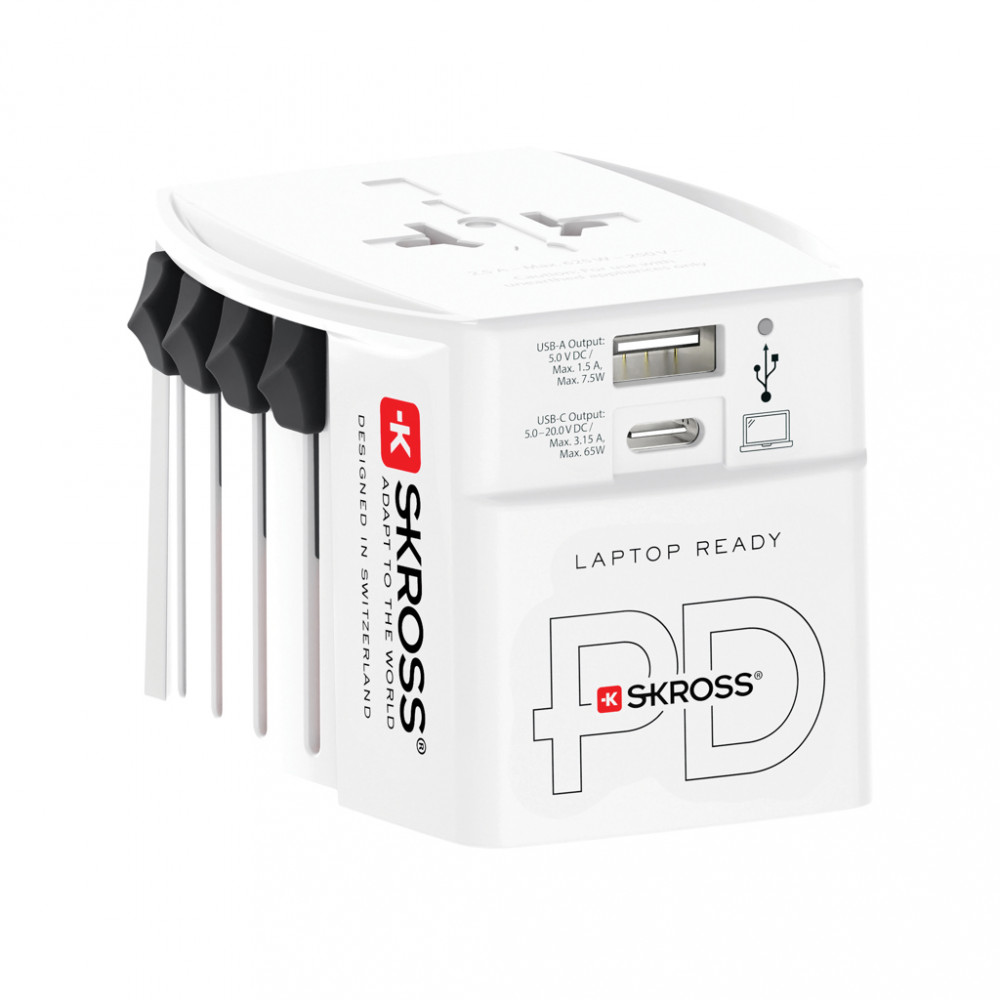 SKROSS World Travel Adapter MUV 65W PD with USB C Cable SKROSS World Travel Adapter MUV 65W PD with USB C Cable