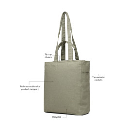 VINGA Hilo AWARE™ recycled canvas zip tote